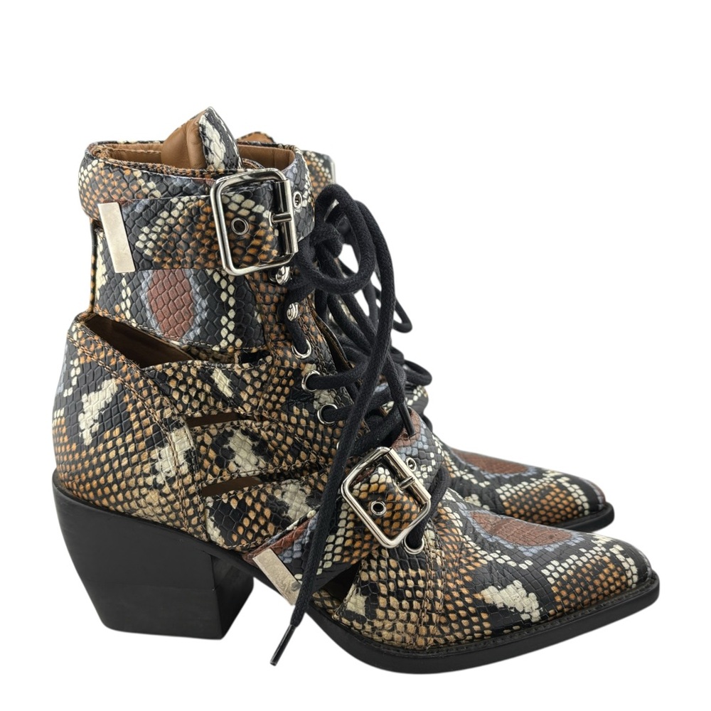 Chloe "Rylee" Python Emobossed Ankle Boots - image 1